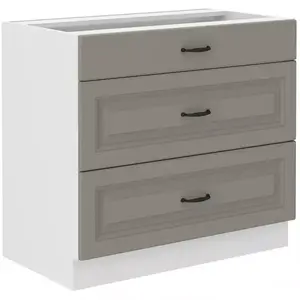Konyhaszekrény Stilo claygrey/fehér 80d 3s bb kép