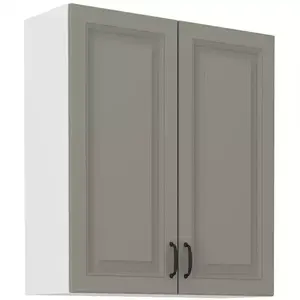 Konyhaszekrény Stilo claygrey/fehér 80g/90 2f kép