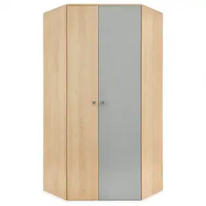 Sarokszekrény Pixel 1D PX2 keksz tölgy / fehér lux / szürke kép
