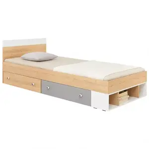 Ágy Pixel 120 PX15 keksz tölgy / fehér lux / szürke kép