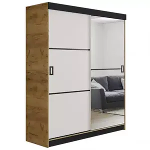 Szekrény Retro 138 2L craft/ fehér ajtók kép