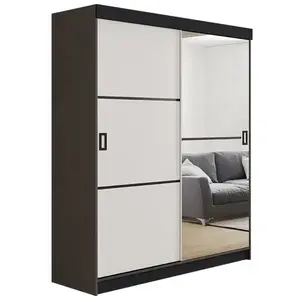 Szekrény Retro 138 2L grafit/ fehér ajtók kép