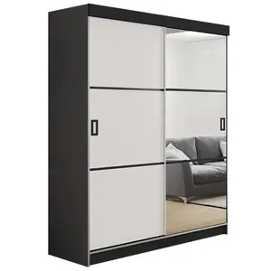 Szekrény Retro 138 3L grafit/ fehér ajtók kép