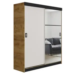 Szekrény Retro 138 5L craft/ fehér ajtók kép