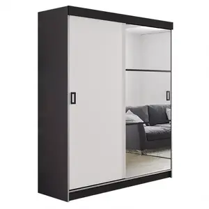 Szekrény Retro 138 5L grafit/ fehér ajtók kép