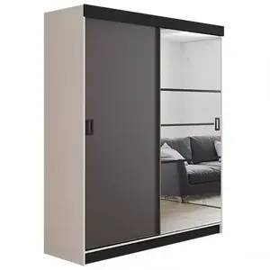 Szekrény Retro 138 6L fehér / grafit ajtók kép