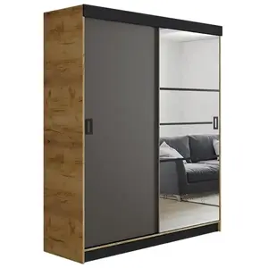 Szekrény Retro 138 6L craft/ grafit ajtók kép