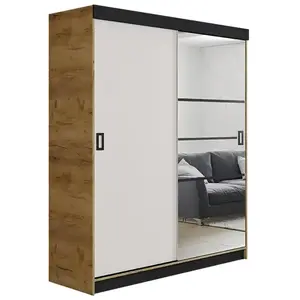 Szekrény Retro 138 6L craft/ fehér ajtók kép