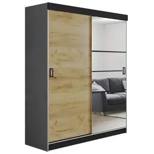 Szekrény Retro 138 6L grafit/ craft ajtók kép