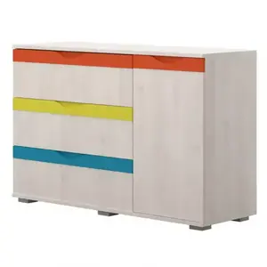 Komód JOY-K13 polar pine/mango/lime/torquise kép