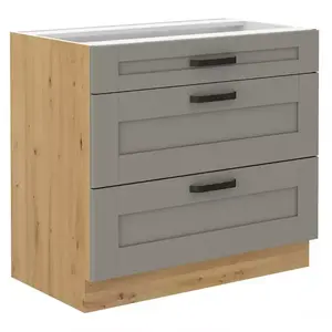Konyhaszekrény Luna claygrey/artisan 80D 3S BB kép