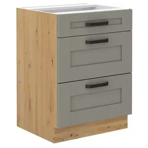Konyhaszekrény Luna claygrey/artisan 60D 3S BB kép