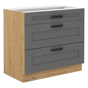 Konyhaszekrény Luna dustgrey/artisan 80D 3S BB kép