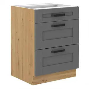 Konyhaszekrény Luna dustgrey/artisan 60D 3S BB kép