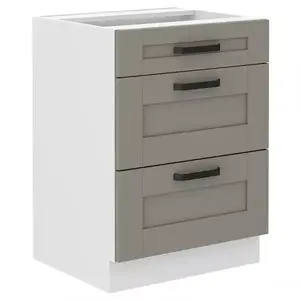 Konyhaszekrény Luna claygrey/fehér 60D 3S BB kép