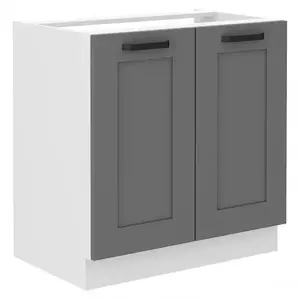 Konyhaszekrény Luna dustgrey/fehér 80ZL 2F BB kép