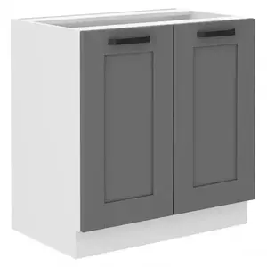 Konyhaszekrény Luna dustgrey/fehér 80D 2F BB kép