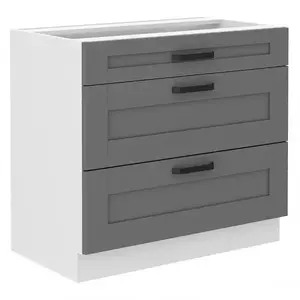 Konyhaszekrény Luna dustgrey/fehér 80D 3S BB kép