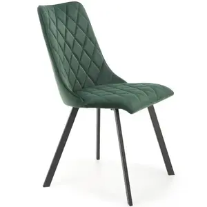 Szék K450 Velvet/Fém Sötétzöld kép