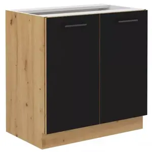 Konyhaszekrény Modena 80d 2f bb fekete/artisan tölgy kép