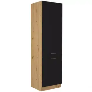 Konyhaszekrény Modena 60lo-210 2f fekete/artisan tölgy kép