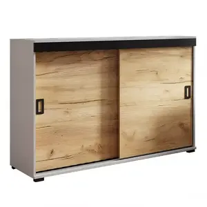 Komód Retro 120 Fehér/Craft + Fekete Fogantyúk kép