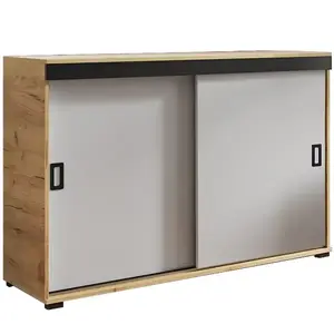 Komód Retro 120 Craft/Fehér + Fekete Fogantyúk kép