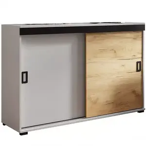 Komód Retro 140 Fehér/Craft +Fekete Fogantyúk kép