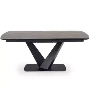 Asztal Vinston 180/230 Mdf/Acél – Sötét Hamuszürke/Fekete kép
