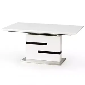 Asztal Monaco 160/220 Mdf/Acél – Fehér/Hamuszürke kép