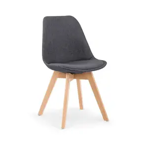 Szék K303 szövet/fa sötét hamu 48x54x83 kép