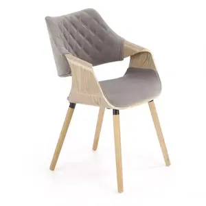 Szék K396 fa/velvet világos tölgy/hamu 56x55x77 kép