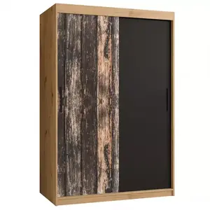 Szekrény Rustic 120 tölgy artisan/fekete kép