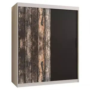 Szekrény Rustic 150 fehér/fekete kép
