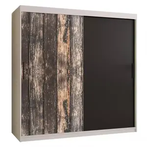 Szekrény Rustic 180 fehér/fekete kép
