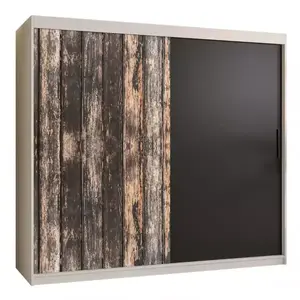 Szekrény Rustic 200 fehér/fekete kép