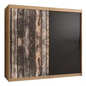 Szekrény Rustic 200 tölgy artisan/fekete kép
