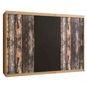 Szekrény Rustic 250 tölgy artisan/fekete kép