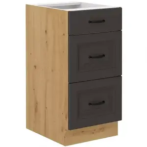 Konyhaszekrény Stilo grafit matt/artisan 40D 3S BB kép