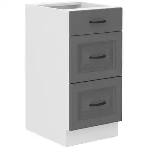 Konyhaszekrény Stilo dustgrey/fehér 40D 3S BB kép