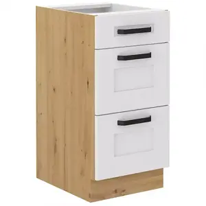 Konyhaszekrény Luna fehér matt/artisan 40D 3S BB kép