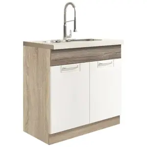 Konyhaszekrény Econo 12d Sonoma/fehér/San Remo kép