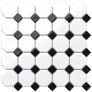 Mozaik Octagon White Classic Mat 29, 3/29, 3 kép