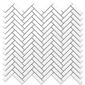 Mozaik Mini Chevron White Gloss 27/28 kép