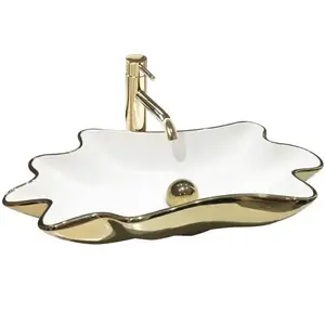 Mosdókagyló lapon Infinity Gold/White kép