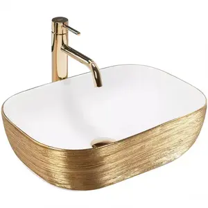 Mosdókagyló Belinda Gold Brush/White Rea-U7422 kép