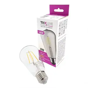 Izzó LED ST64 8W E27 2700K Decor Filament kép