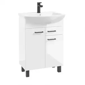 Szekrénykészlet mosdókagylóval NOVELTY D50 2D1S fehér kép
