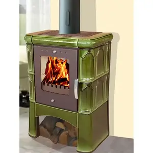 Kemence acél-kályhás Picollo II grassgreen 6 kW kép