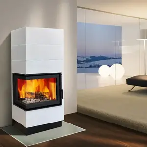 Kemence acél-kályhás Erfurt balos perlwhite 10 kW kép